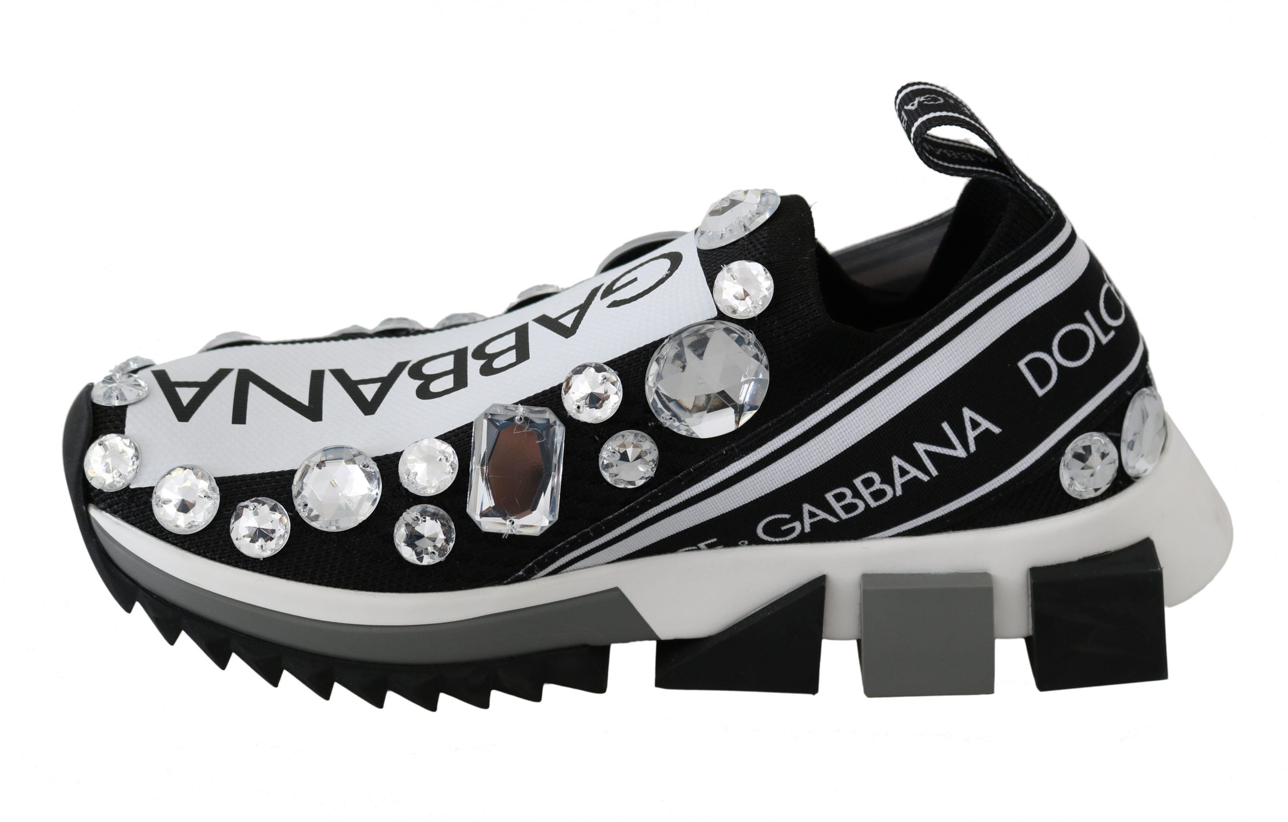 Дамски кецове Dolce & Gabbana Black White Crystal