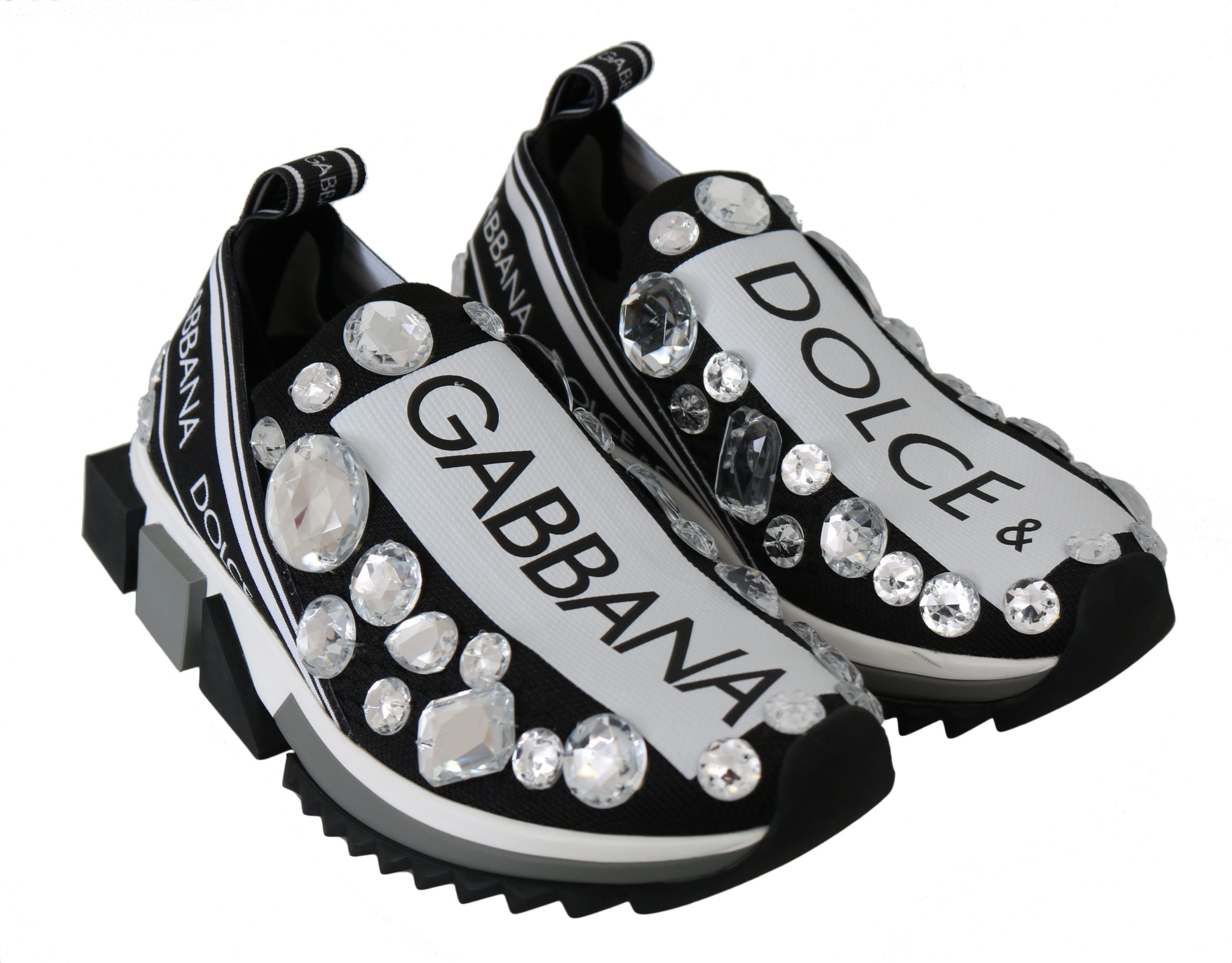 Дамски кецове Dolce & Gabbana Black White Crystal