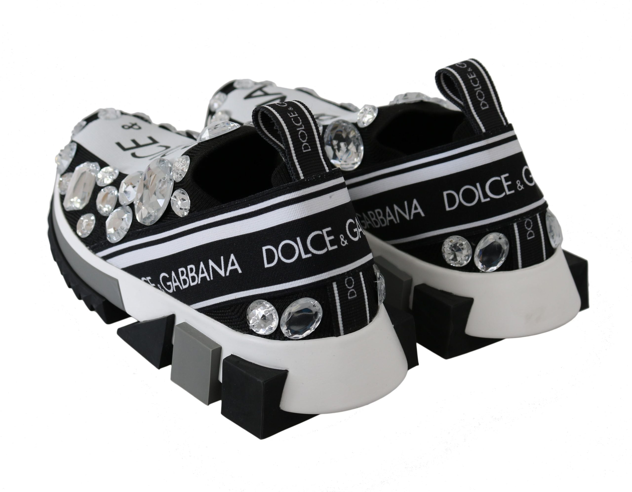 Дамски кецове Dolce & Gabbana Black White Crystal