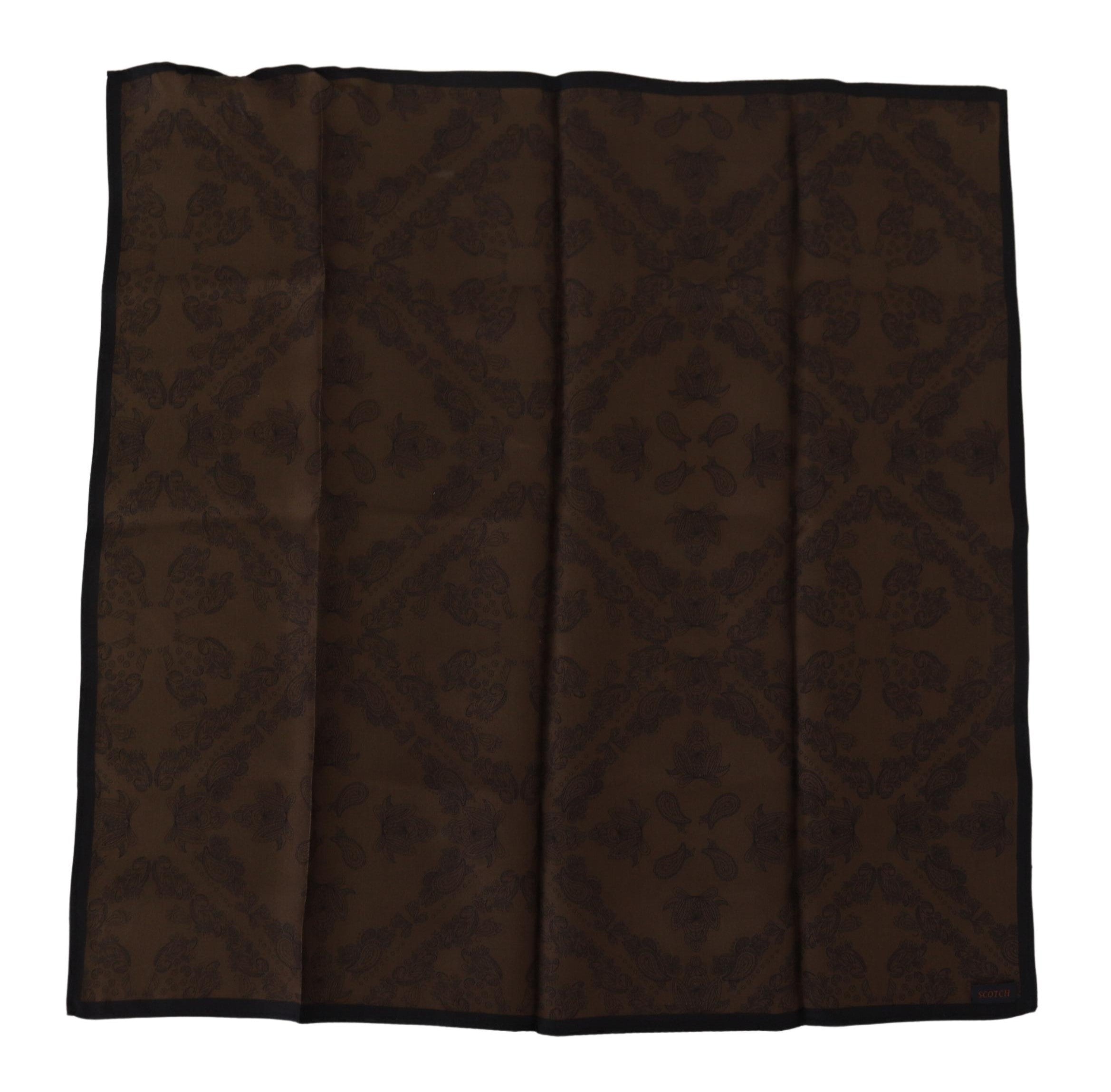 Scotch & Soda Chic Brown Patterned Square Scarf