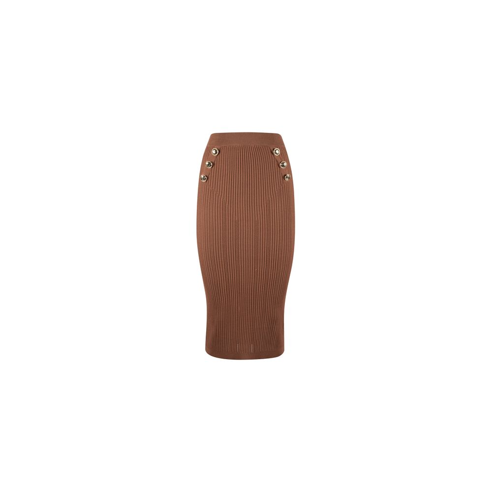 Yes Zee Elegant Pencil Skirt with Decorative Buttons