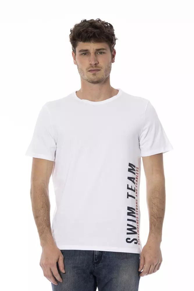 Бяла памучна тениска Bikkembergs