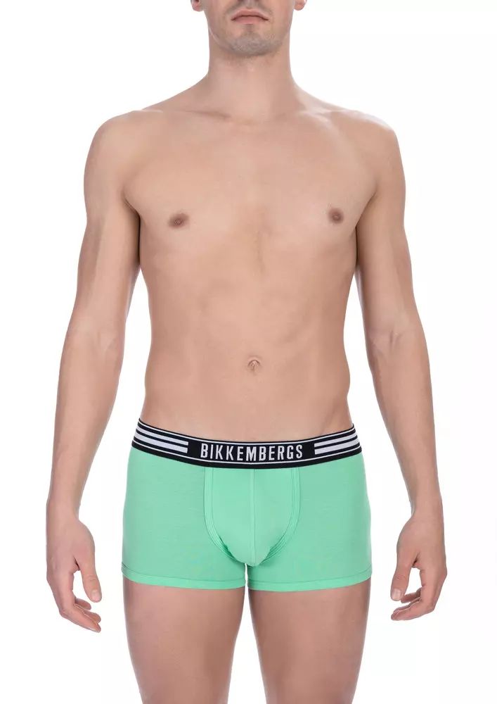 Bikkembergs Emerald Comfort Cotton Stretch Trunks Twin Pack