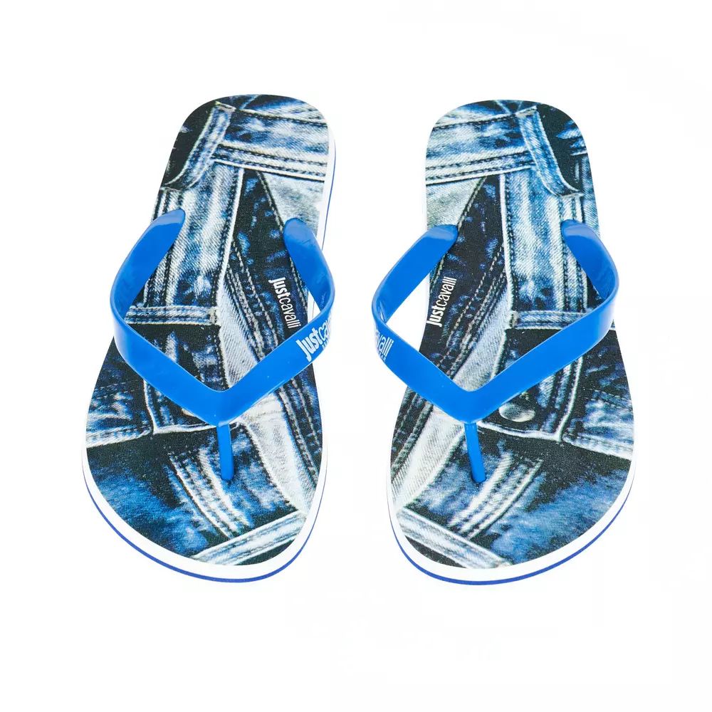 Just Cavalli Trendy Light Blue Flip Flops for Men