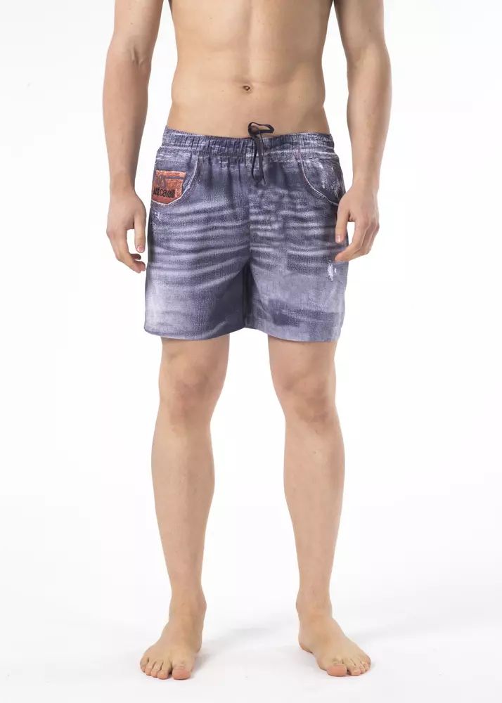Син полиестерен бански костюм Just Cavalli