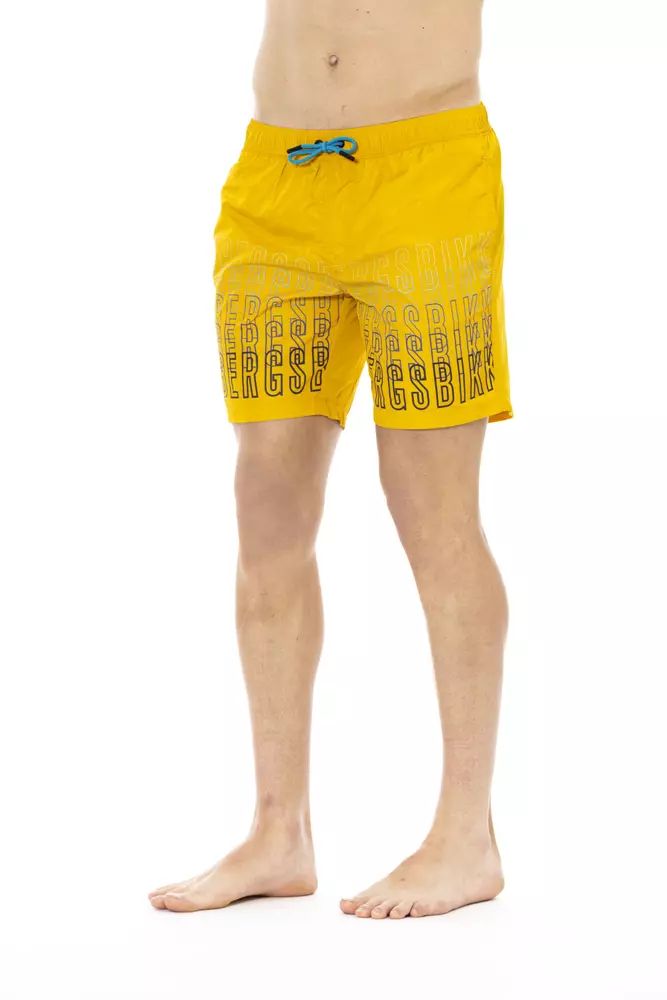 Bikkembergs Degradé Print Swim Shorts in Vibrant Yellow