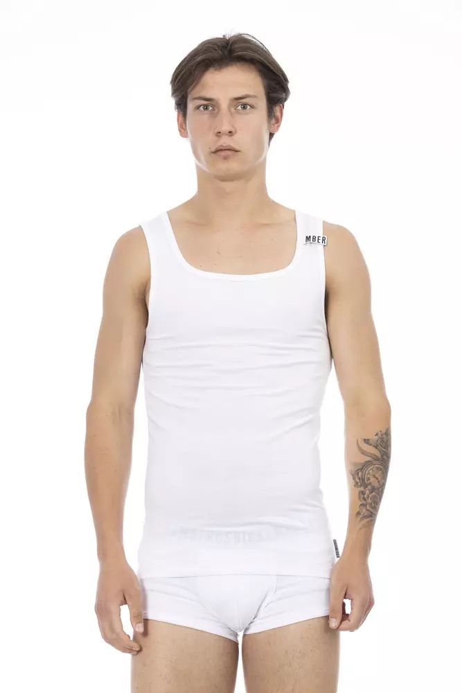 Бяла памучна тениска Bikkembergs