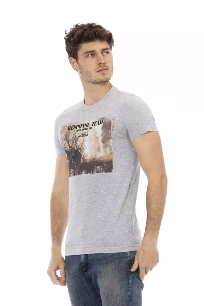 Сива памучна тениска Trussardi Action