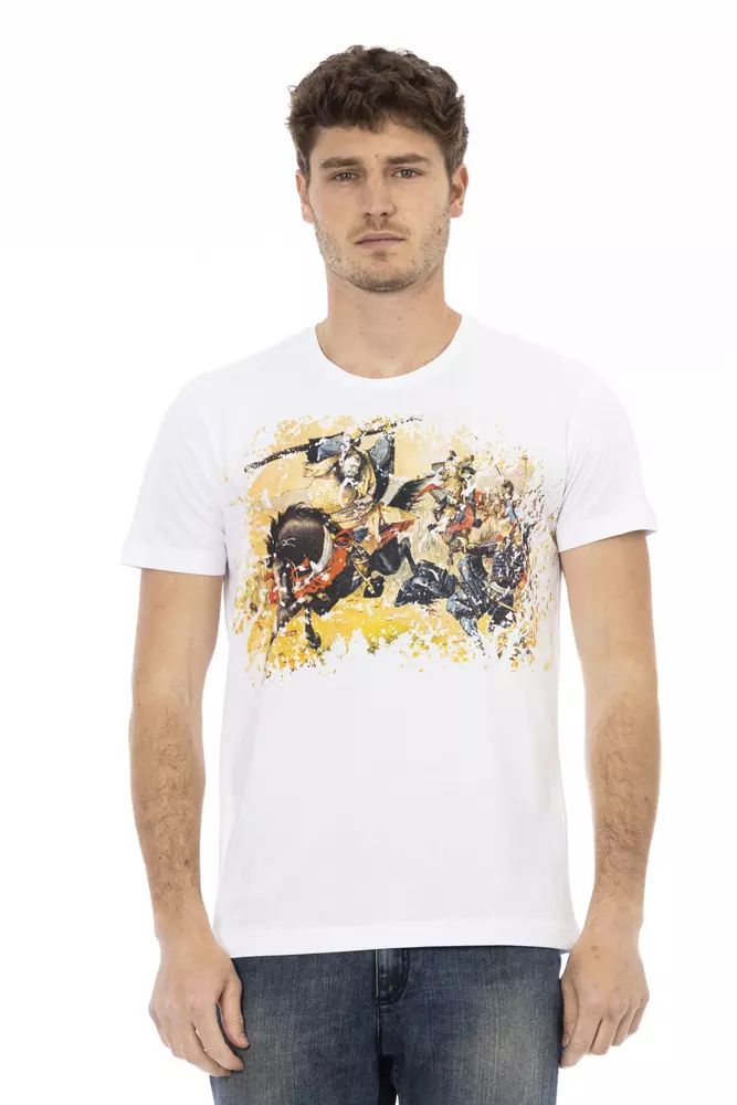 Бяла памучна тениска Trussardi Action