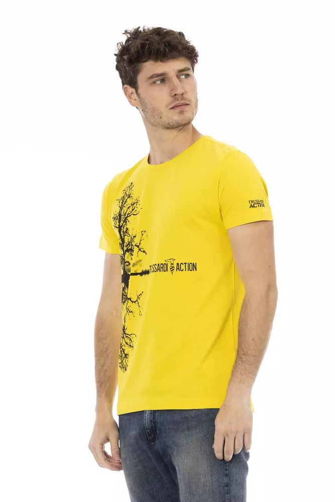 Жълта памучна тениска Trussardi Action