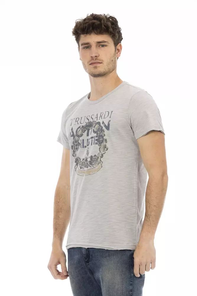 Сива памучна тениска Trussardi Action