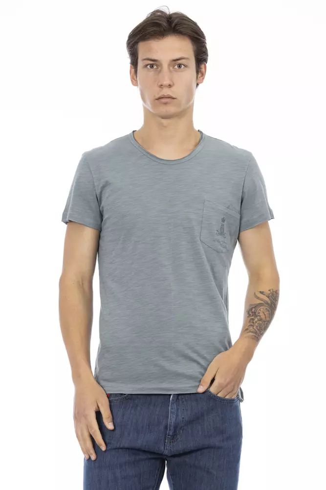 Сива памучна тениска Trussardi Action