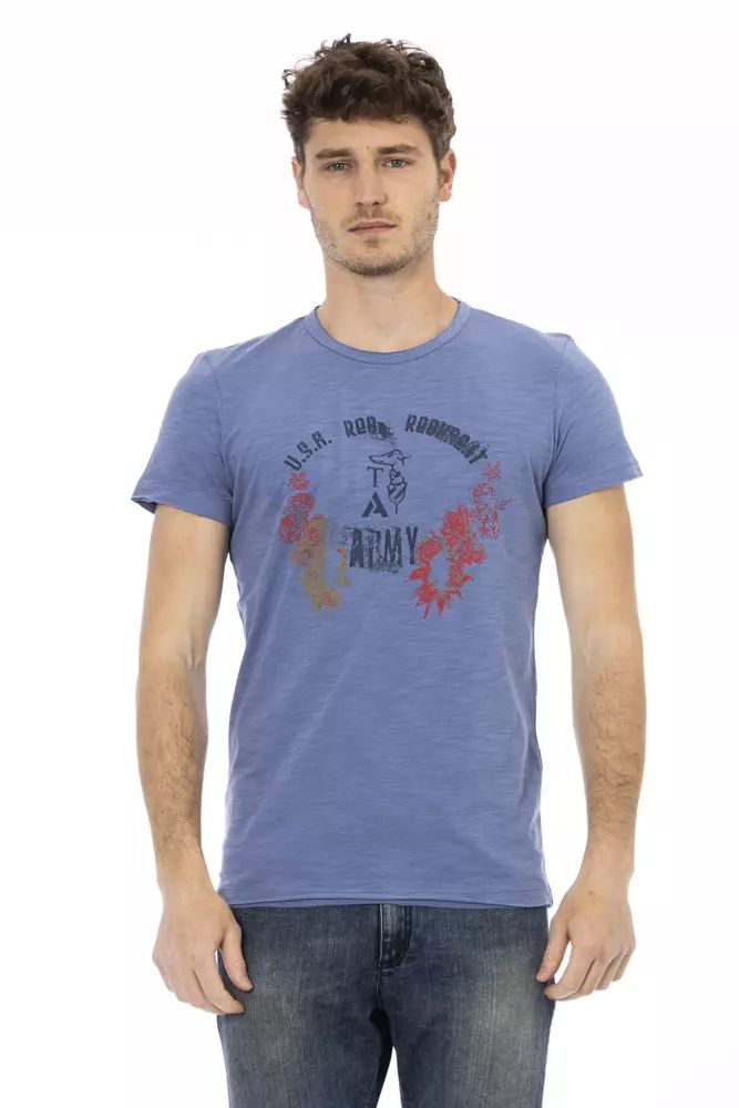 Синя памучна тениска Trussardi Action