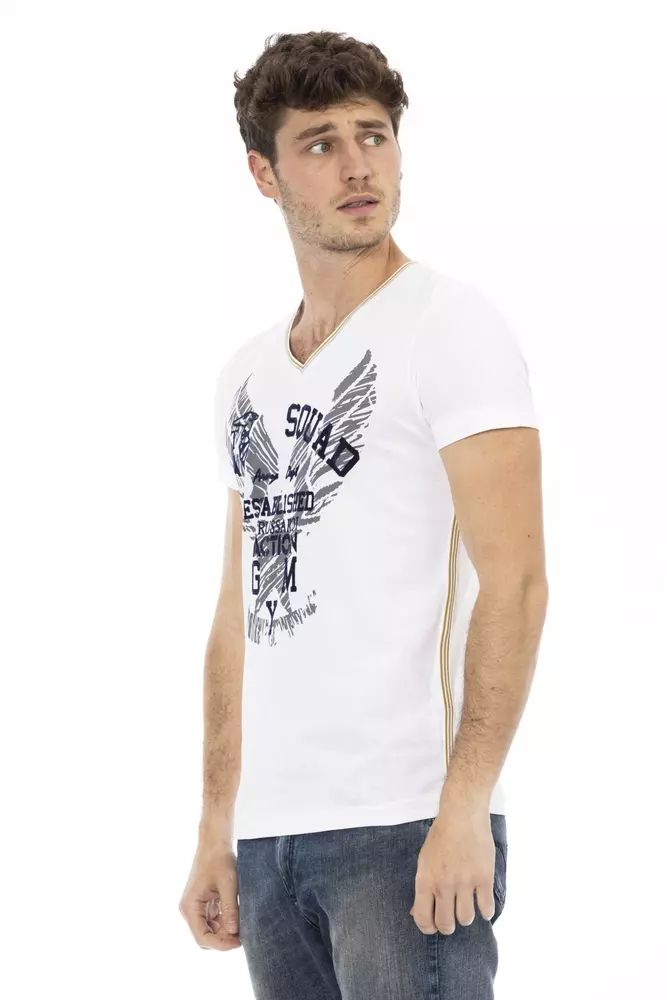 Бяла памучна тениска Trussardi Action