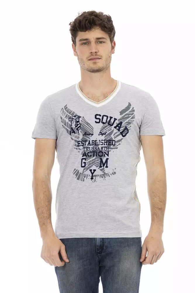 Сива памучна тениска Trussardi Action