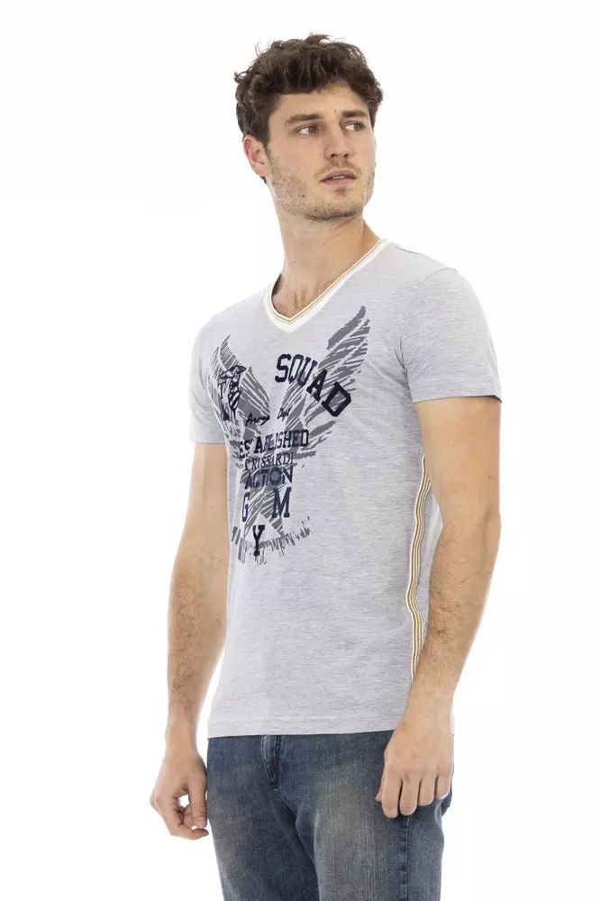 Сива памучна тениска Trussardi Action