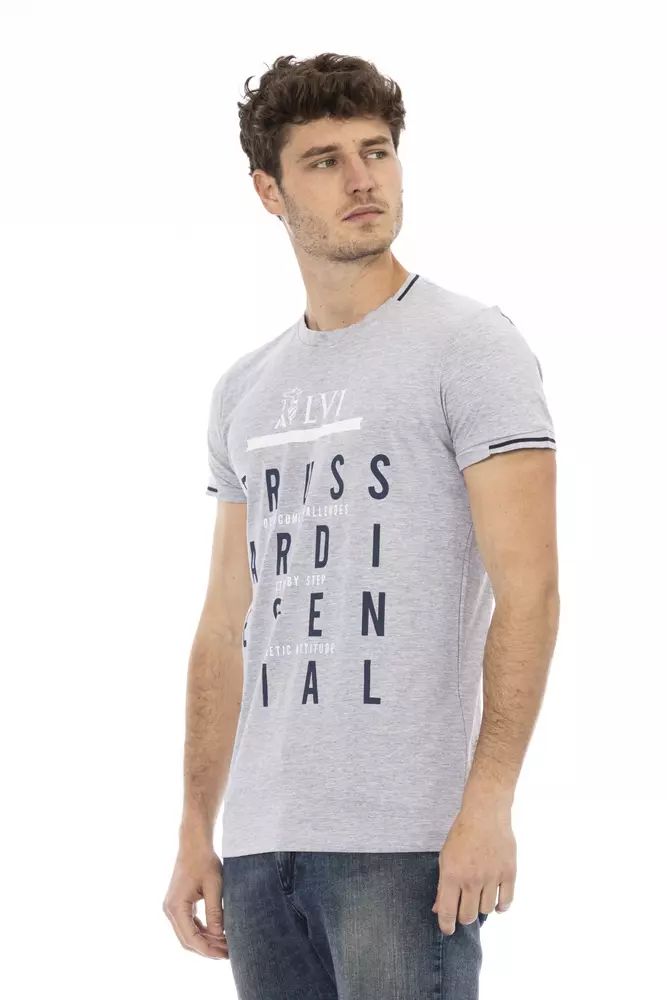 Сива памучна тениска Trussardi Action