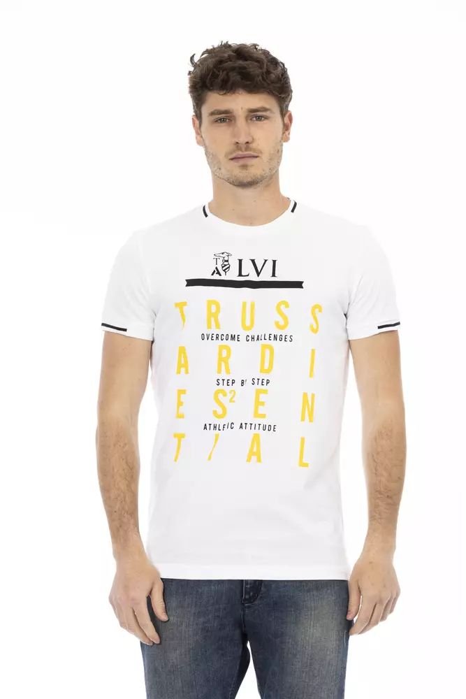Бяла памучна тениска Trussardi Action