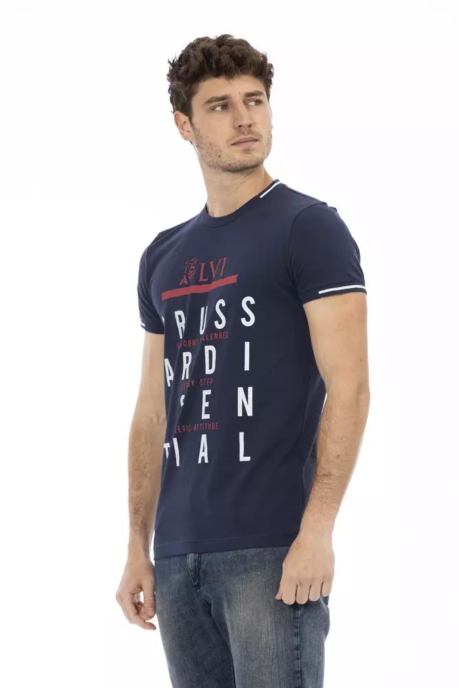 Синя памучна тениска Trussardi Action