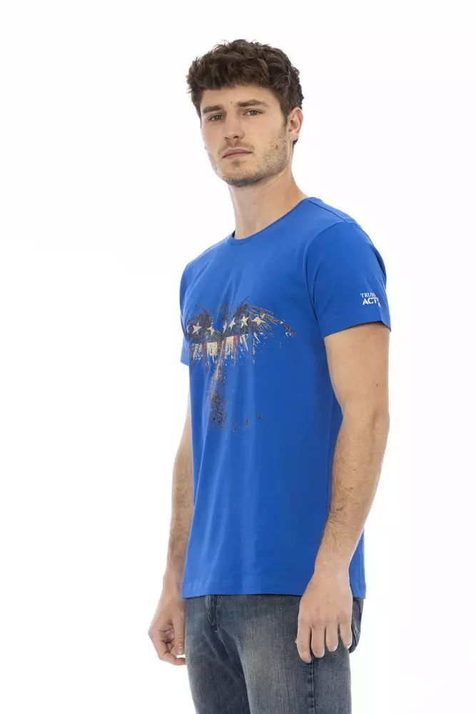 Синя памучна тениска Trussardi Action