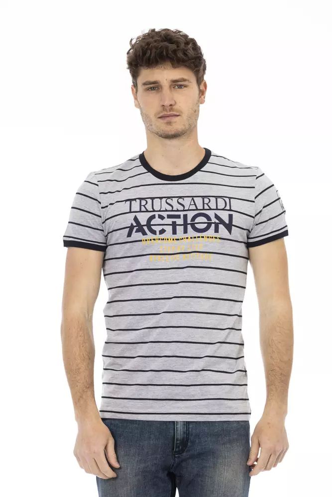 Сива памучна тениска Trussardi Action
