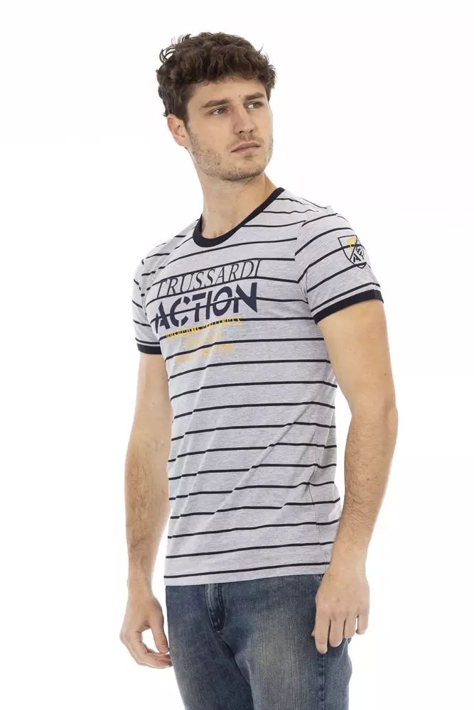 Сива памучна тениска Trussardi Action