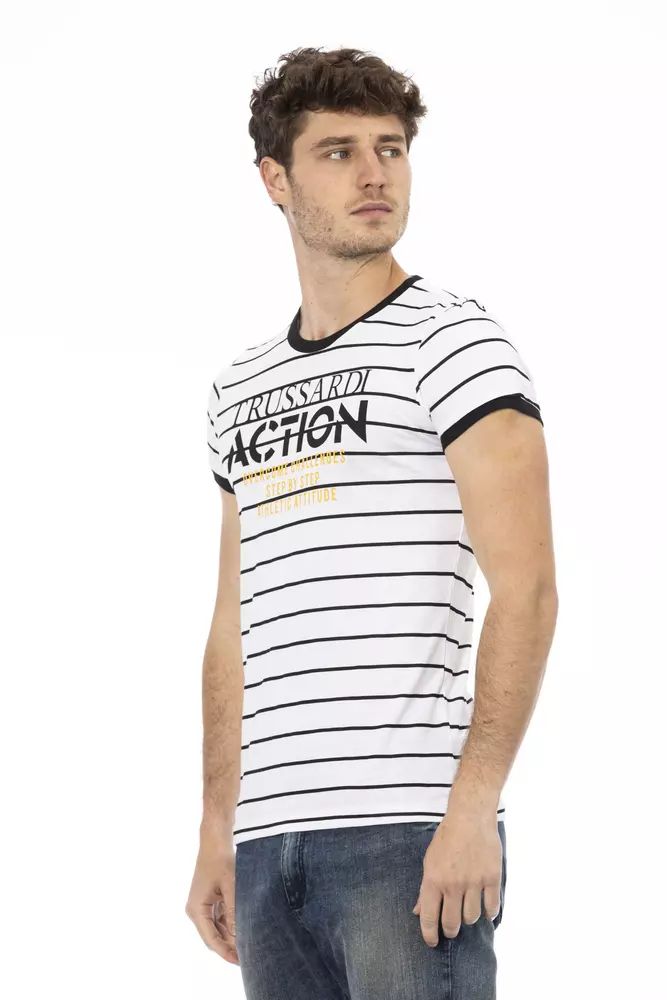Бяла памучна тениска Trussardi Action