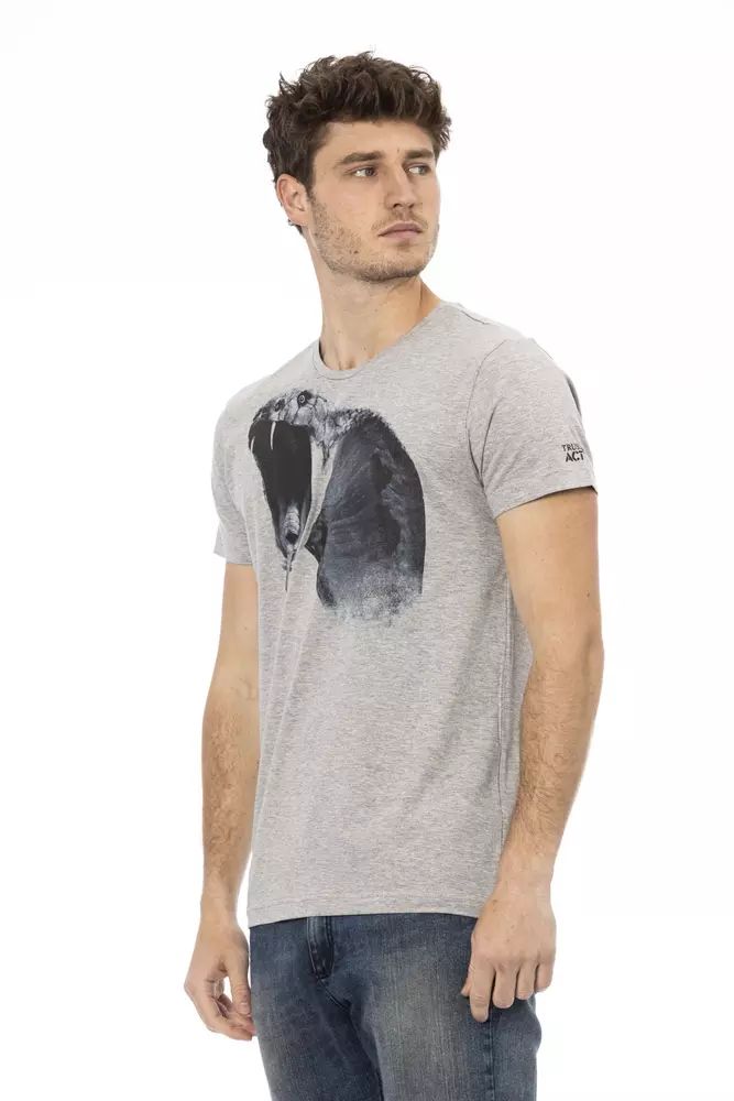 Сива памучна тениска Trussardi Action