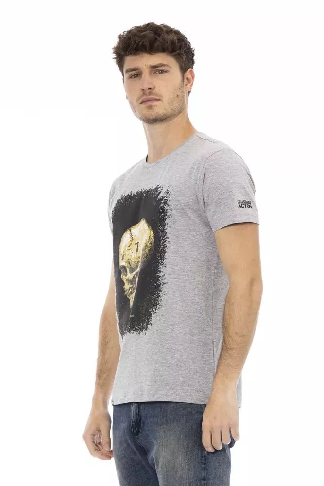 Сива памучна тениска Trussardi Action