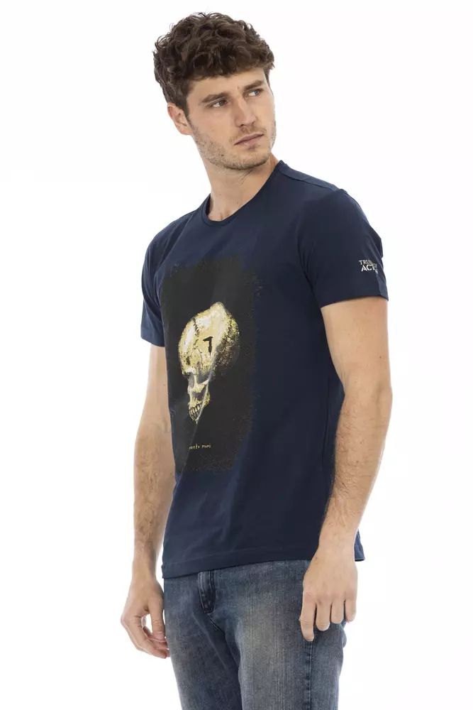 Синя памучна тениска Trussardi Action