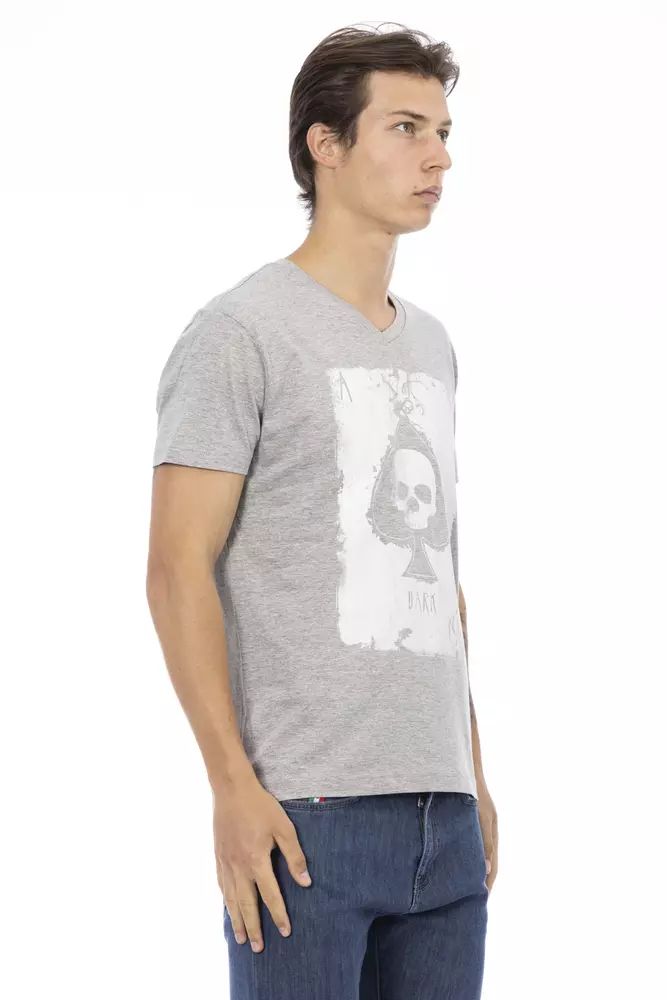 Сива памучна тениска Trussardi Action