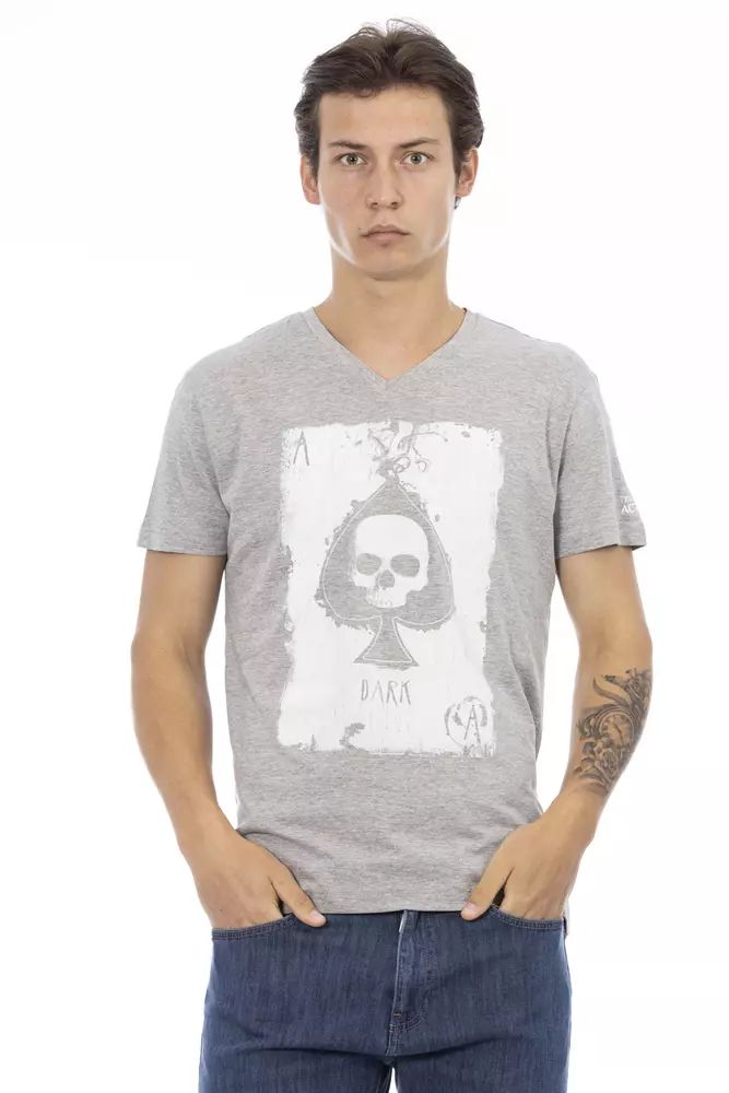 Сива памучна тениска Trussardi Action