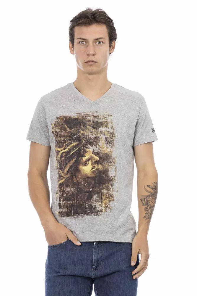 Сива памучна тениска Trussardi Action