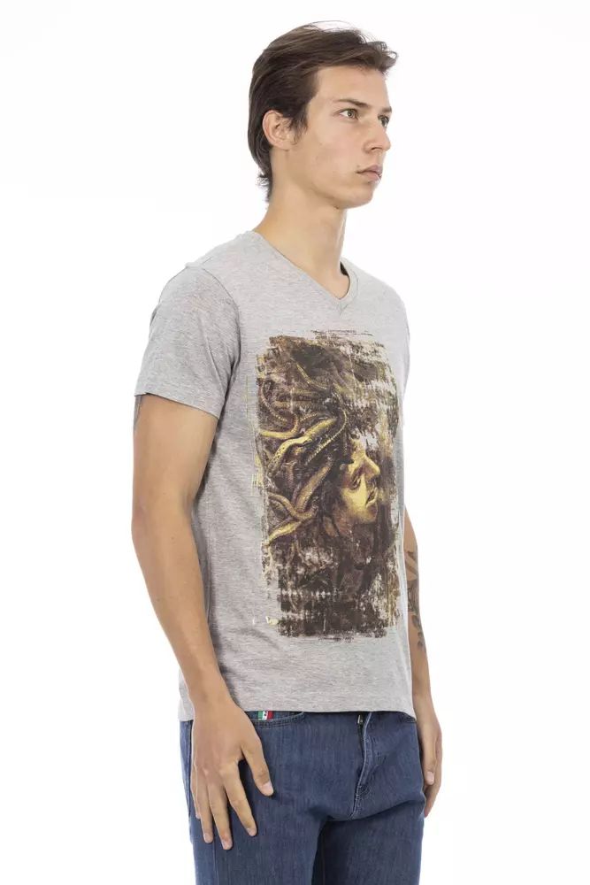 Сива памучна тениска Trussardi Action