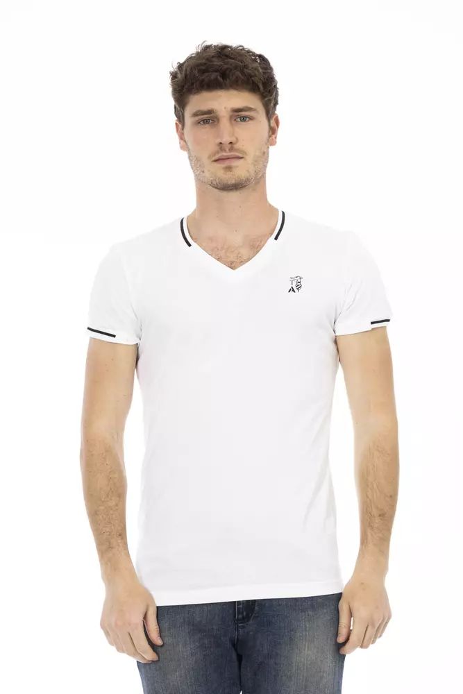 Бяла памучна тениска Trussardi Action