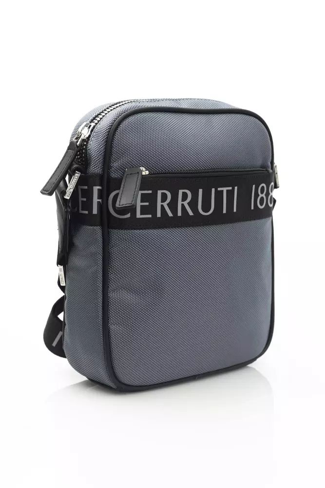 Cerruti 1881 Chic Gray Nylon-Leather Messenger Handbag