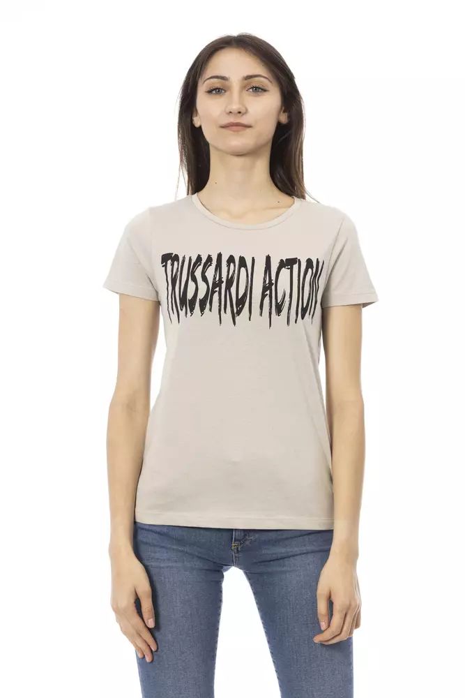 Бежово памучно горнище и тениска Trussardi Action