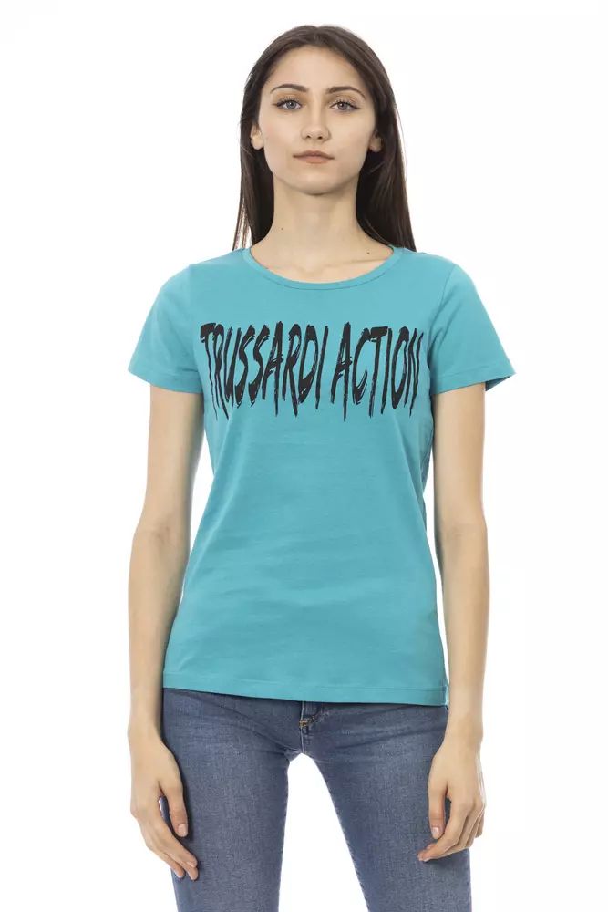Светлосини памучни горнища и тениска Trussardi Action