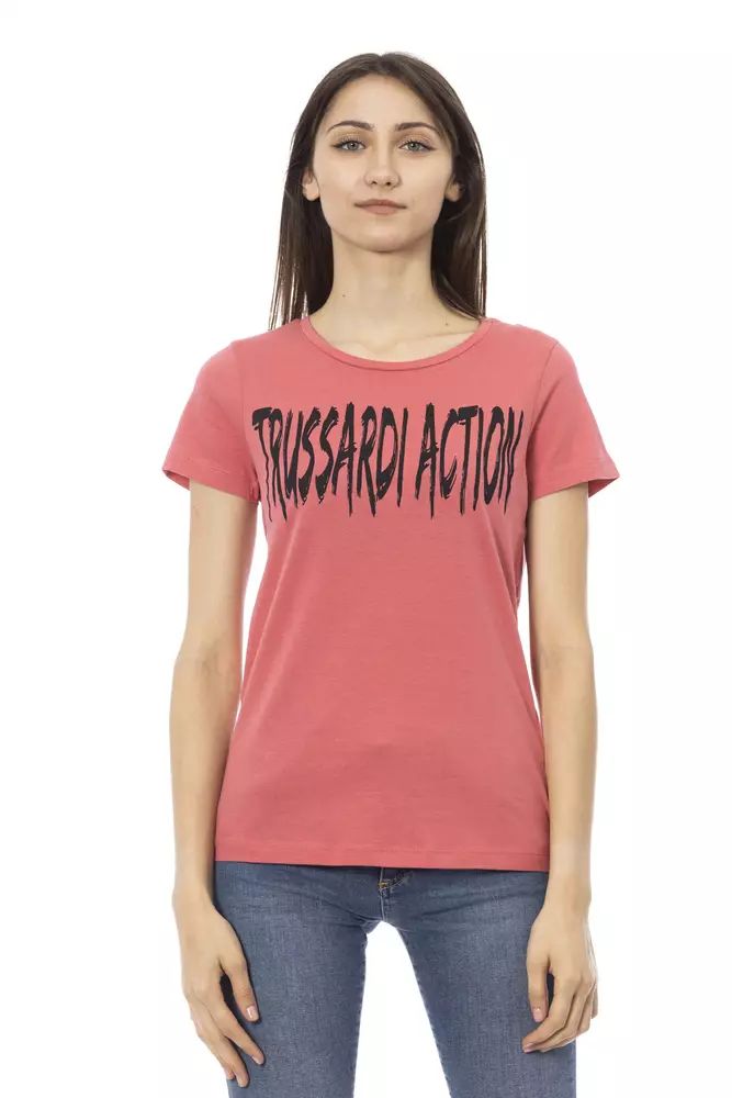 Розови памучни горнища и тениска Trussardi Action