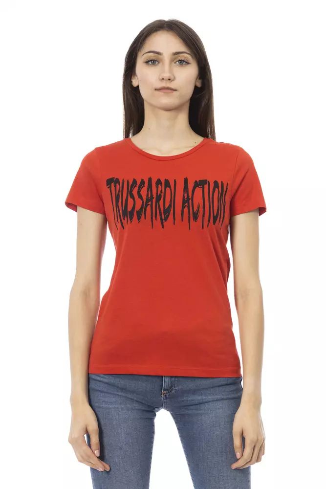 Червени памучни горнища и тениска Trussardi Action
