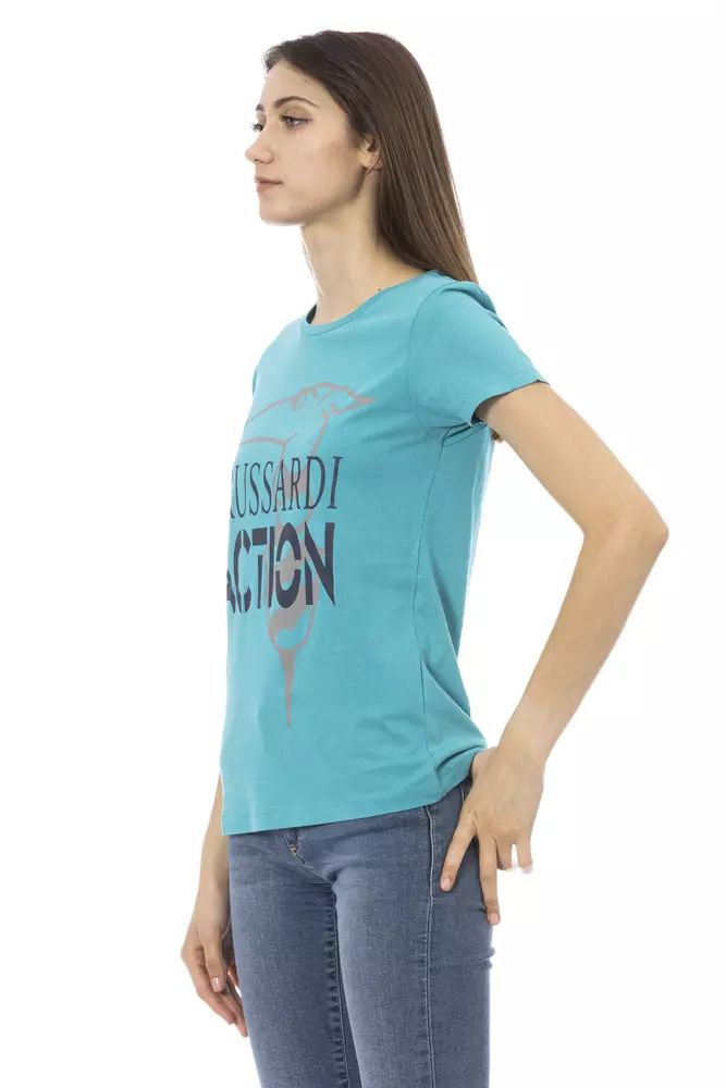 Светлосини памучни горнища и тениска Trussardi Action