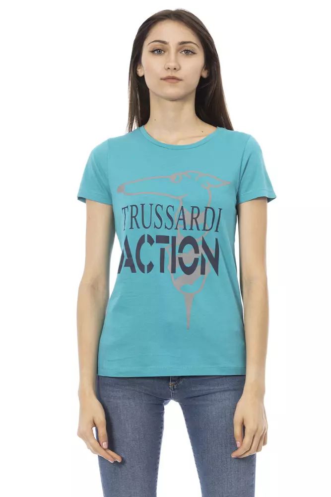 Светлосини памучни горнища и тениска Trussardi Action