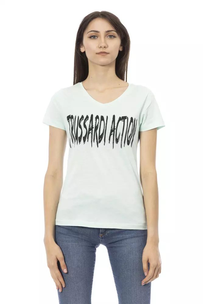 Светлосини памучни горнища и тениска Trussardi Action