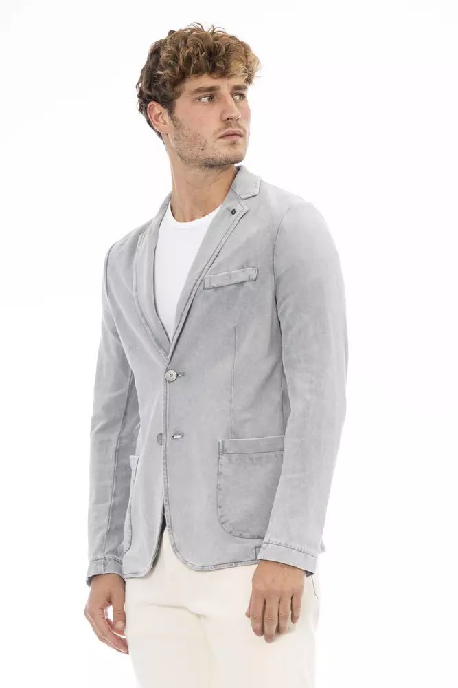 Distretto12 Sleek Cotton Fabric Jacket with Button Closure