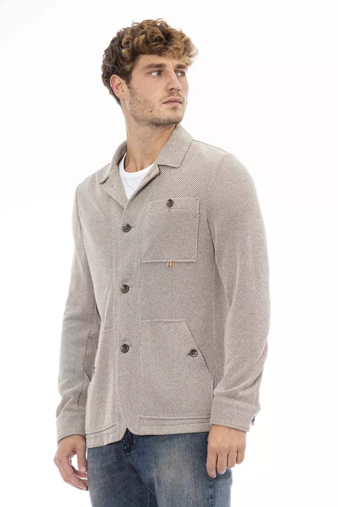 Distretto12 Beige Cotton Blend Chic Jacket for Men