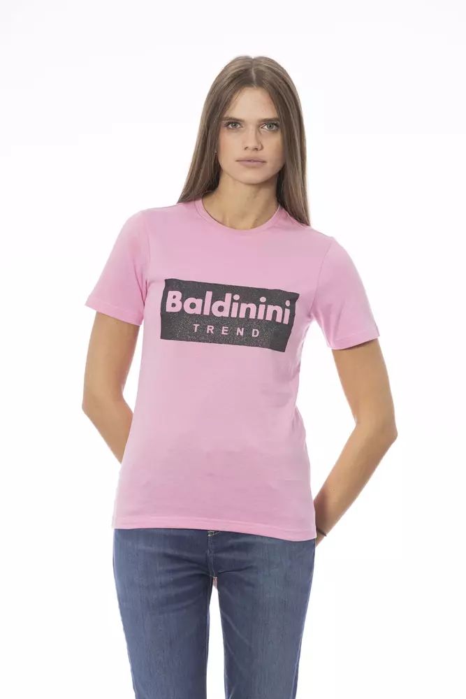 Розови памучни горнища и тениска Baldinini Trend