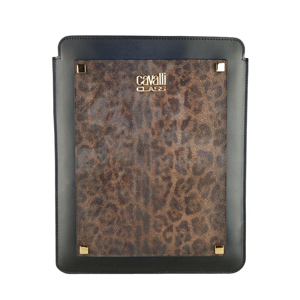 Cavalli Class Leopard Print Calfskin Tablet Case