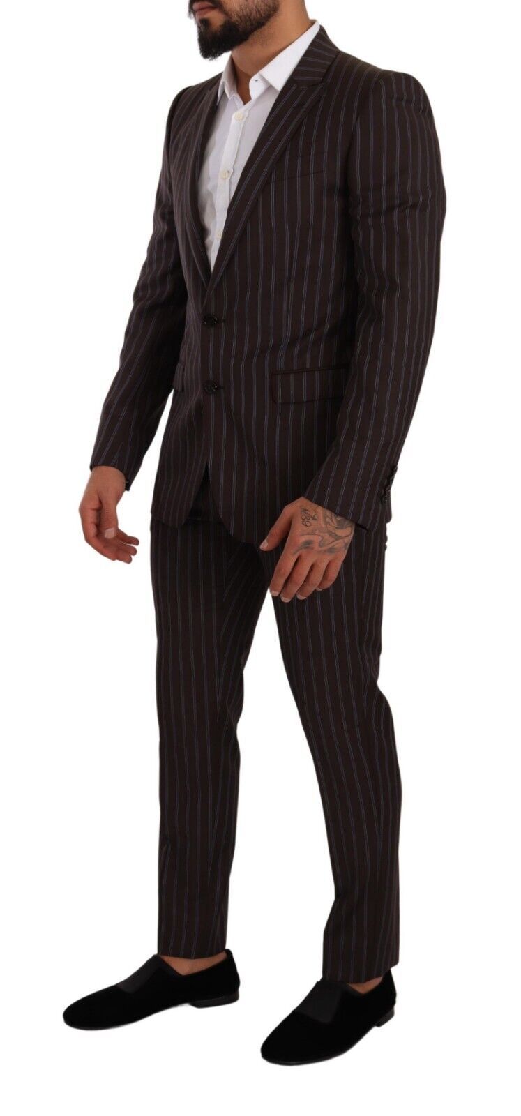 Dolce & Gabbana Bordeaux MARTINI Slim Fit костюм от 2 части на райета