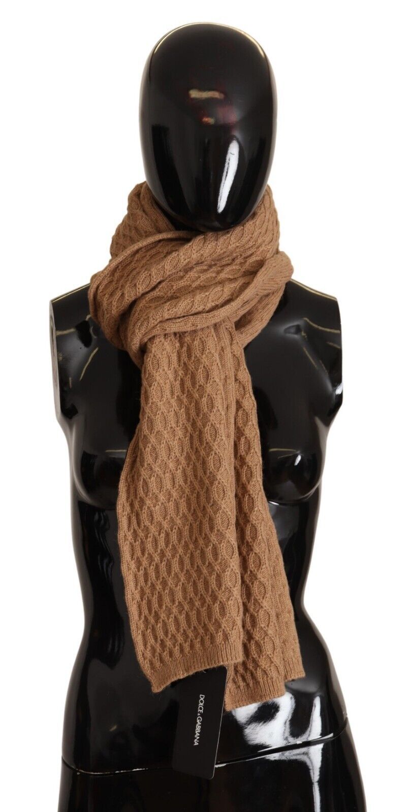 Dolce & Gabbana Тъмно кафяв Wrap Шал Плетен шал Camel