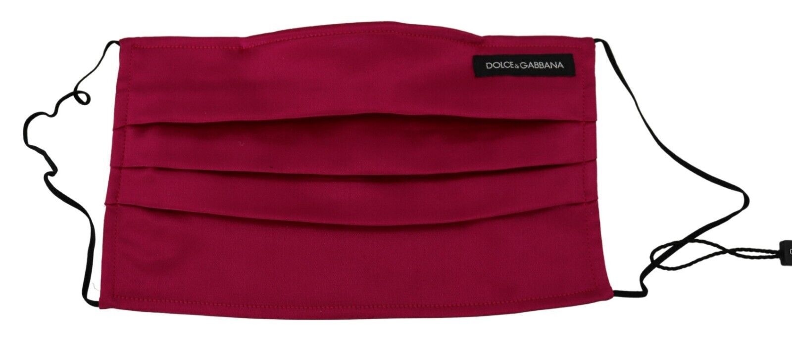 Dolce & Gabbana Maroon Silk Плисирана еластична каишка за уши Едноразмерна маска за лице
